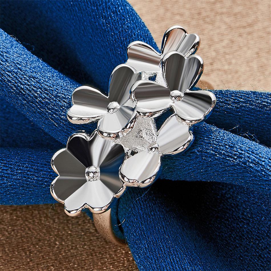 1 piece of 925 sterling silver 7-10 luxurious exquisite flower ring for women's fashionable wedding accessories and jewelry