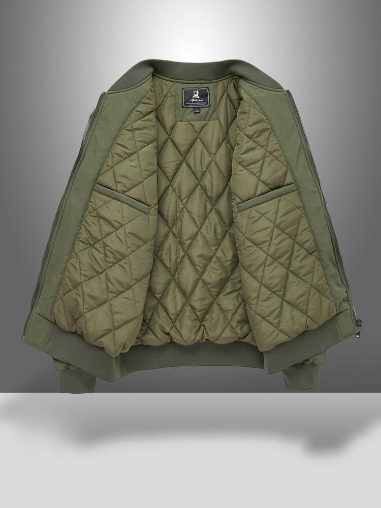 Chaqueta de Algodón Acolchada MA-1 para Hombre para Otoño/Invierno, Abrigo de Vuelo con Cuello de Béisbol