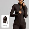Womens Long Sleeve Athletic Zip-Up Top Breathable Stretch Fitness Jacket Running Yoga Gym Workout