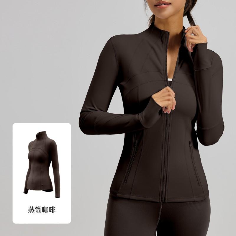 Womens Long Sleeve Athletic Zip-Up Top Breathable Stretch Fitness Jacket Running Yoga Gym Workout