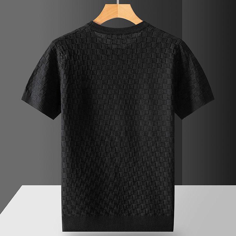 Casual Trendy Brand Round Neck Warm European Station Versatile Light Luxury Classic Anti-pilling Knitted Short Sleeves