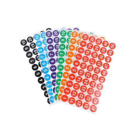 4 Blatt 2,54 cm Digitale Aufkleber 1-200 fortlaufende Nummer Selbstklebende Etiketten DIY Nagellackflasche Geschirr Scrapbooking Dekoration