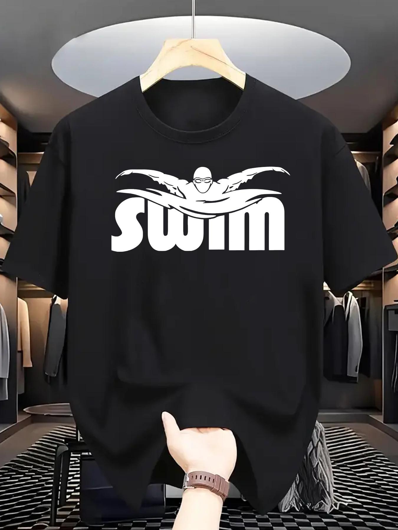 Casual Crew Neck T-shirt with Swim Graphic XL