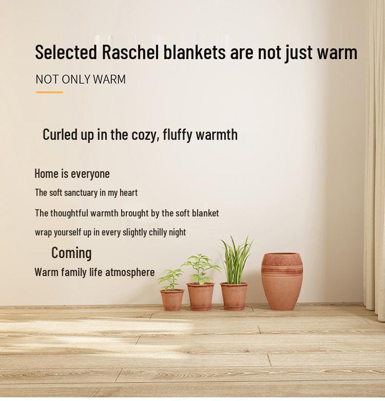 Double-Layer Thickened Raschel Blanket - Winter Warm Quilt & Mattress Cover for Weddings, Air Conditioning, and More.