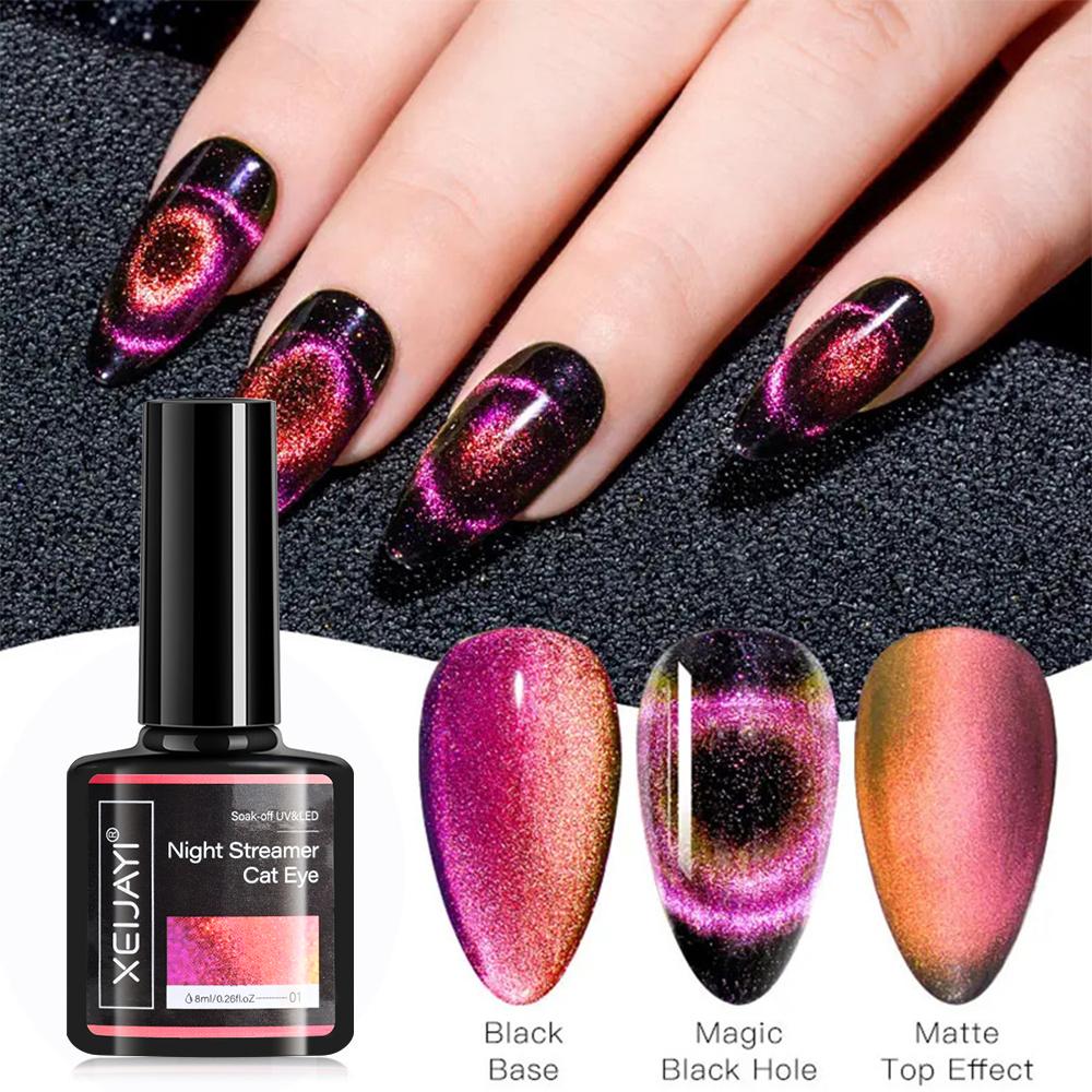 1Jar 9D Crystal Cat Eye Magnet Gel Nail Polish Sparkly Glitter UV Soak Off Gel Lacquer Magnetic Gel Varnish For Manicure #5ml