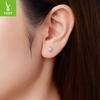 S925 Sterling Silver Gradual Change Strawberry Stud Earrings, Pink Sweet Girl Heart Stud Earrings