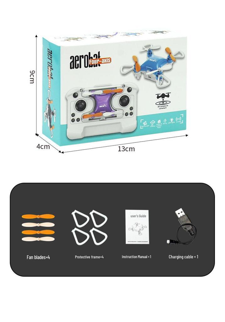 Compact Children's Mini Drone: Fixed-Height Quadcopter Remote Control Toy