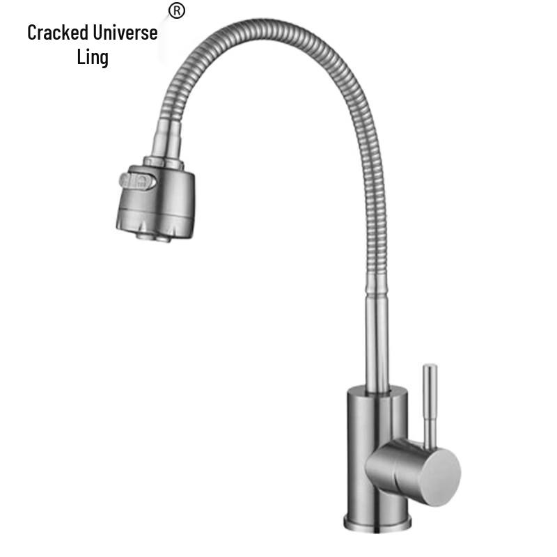 Lieyuling 304 Stainless Steel Universal Swivel Pull-Out Faucet