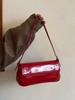 Korean version ins patent leather underarm shoulder bag 2025 new fashion simple commuter baguette bag premium handbag