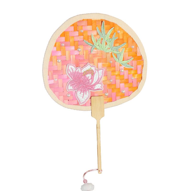 Gradient Bamboo Woven DIY Round Fan Kit - Intangible Cultural Heritage Craft for Children's Parent-Child Activity & Mother's Day Gift