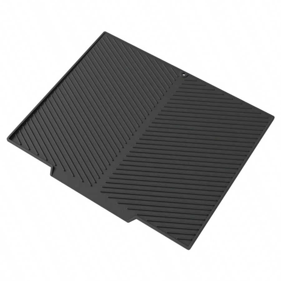 Tapis d'égouttage incliné en silicone, Tapis de séchage pour bols et assiettes, Tapis d'égouttage, Dessous de verre pour comptoir de bar noir