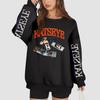 Damenmode Langarm Print Rundhals Lockerer Pullover Sweater Top