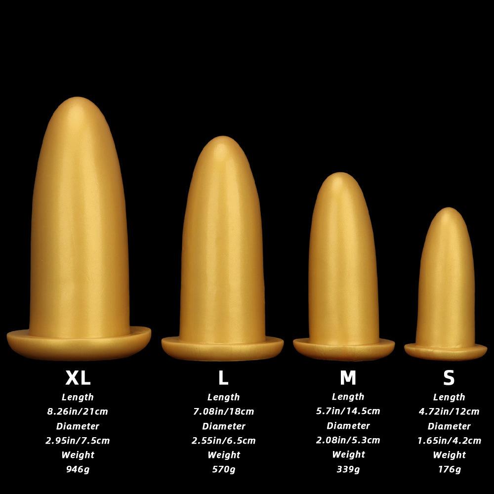 Gold Oversized Silicone Anal Plug - Extra Large Butt Plug for Men Women, Anal Stretching BDSM Adult Sex Toy