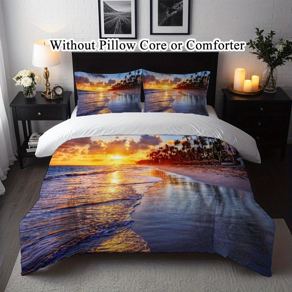 Krásná krajina Ložní souprava Západ slunce Povlečení Měkká Jednolůžková Dvojlůžková Velikost Domácí Dekorace Povlečení Narozeninový Dárek Pro Dívky