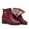 Keilabsatz Damenstiefel 2024 Winter Dick Plüschgefüttert Weiches Leder Damen Schneestiefel Große Größe Damen Winterschuhe