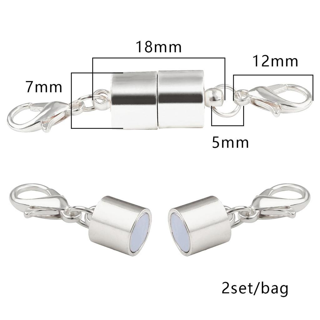 2/5 Stück Verschlüsse, Zubehör, magnetischer Hummer für Halskette, Armband, Hummerkugelhaken