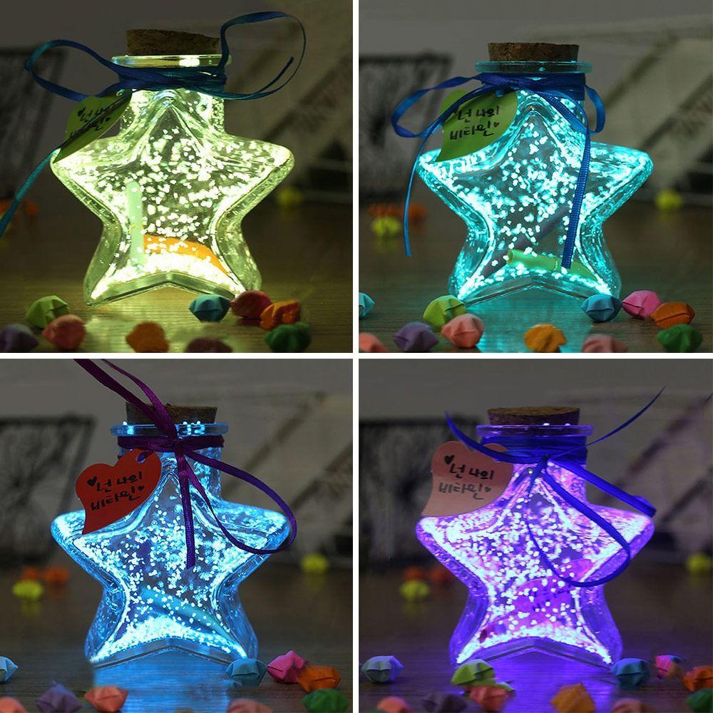 90 PCS Star Folding Paper DIY Clear Origami Stars Glass Bottle Stars Shape Craft Wishing Bottle Glass Jars for Home