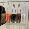 European and American Retro Fringed Bag Women's Autumn and Winter New Fashion Rivet Shoulder Bag Niche Chain Messenger Mobile Phone Bag