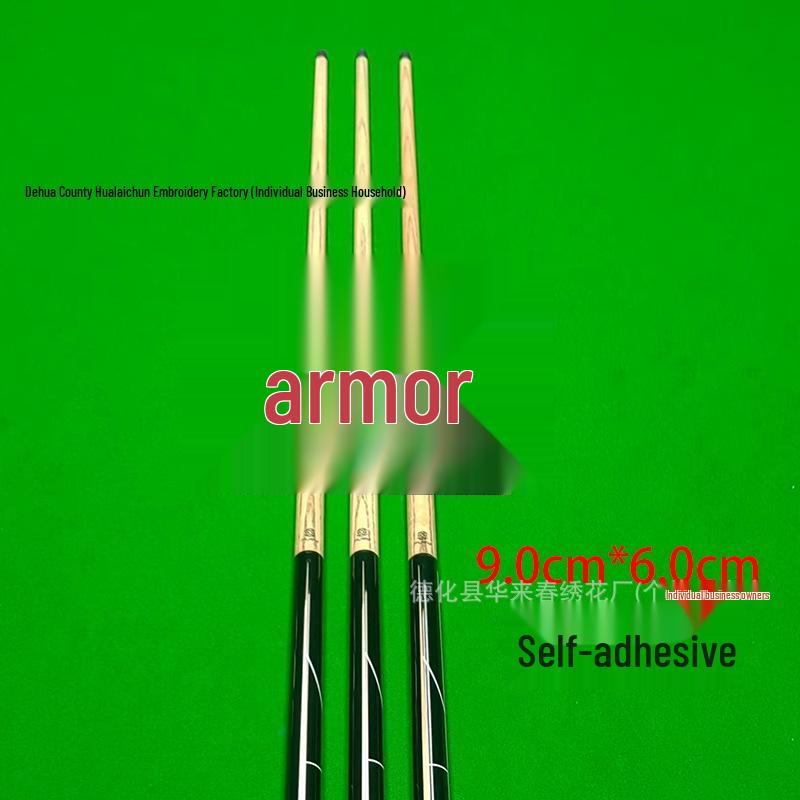 Billiard Cue Case Velcro Patch: Embroidered Logo Self-Adhesive Wrap Badge