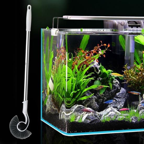 Fish Tank Conch Brush Half Round Brush Head Corner Cleaning Long Handle Labor Saving Aquarium Seahorse Brush for Aquarium