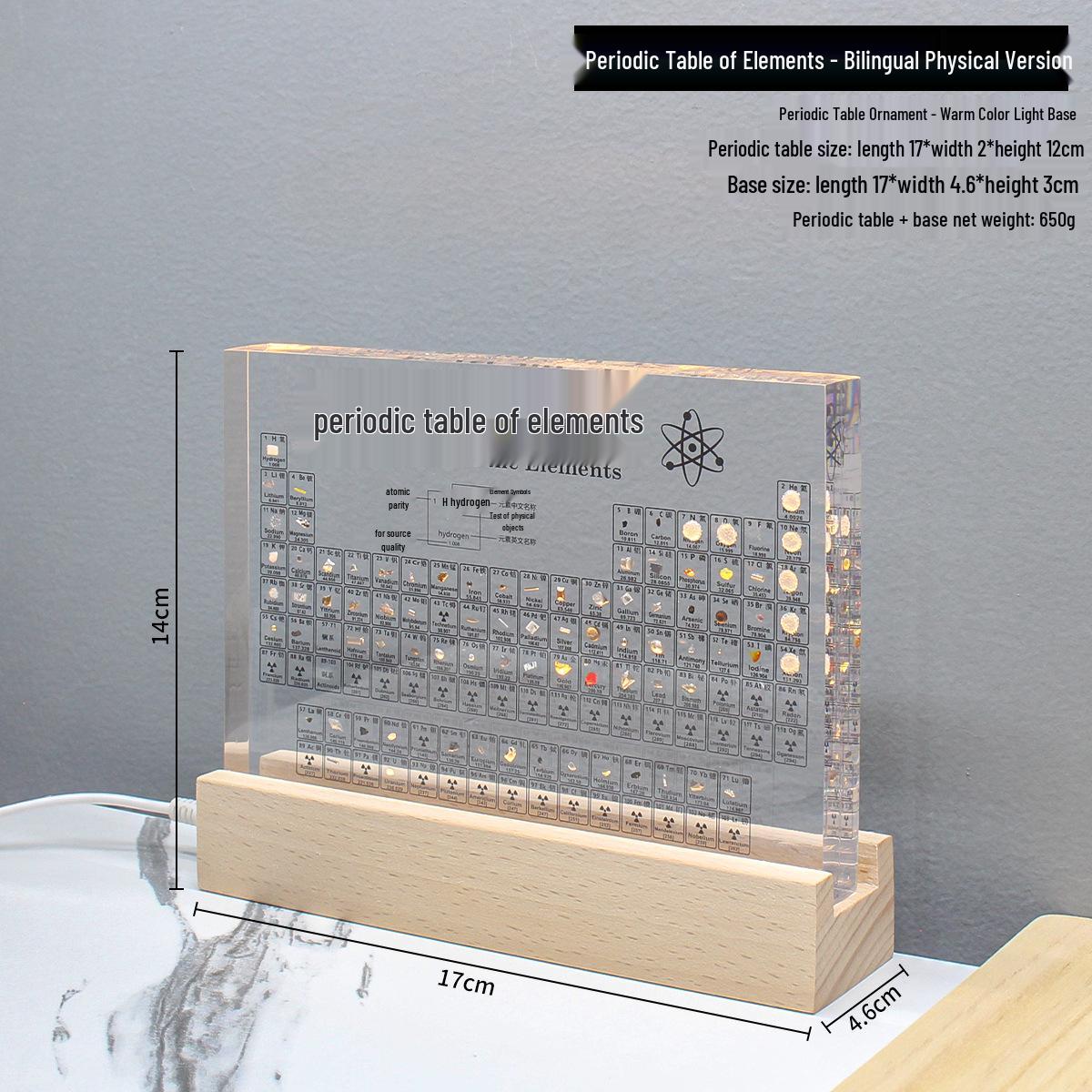 Tabel periodic 3D Ornament de birou pentru studenți - Cadou de Ziua Profesorului