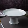 Ceramic High-Footed Dim Sum & Dessert Plate - Chinese Tea, Snack, Tribute, or Fruit Plate