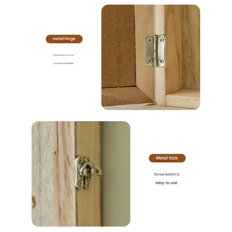 Farmhouses Style 6 Hook Wall Key Rack With Natural Wood Base And Retro Dried Flower Embellishment