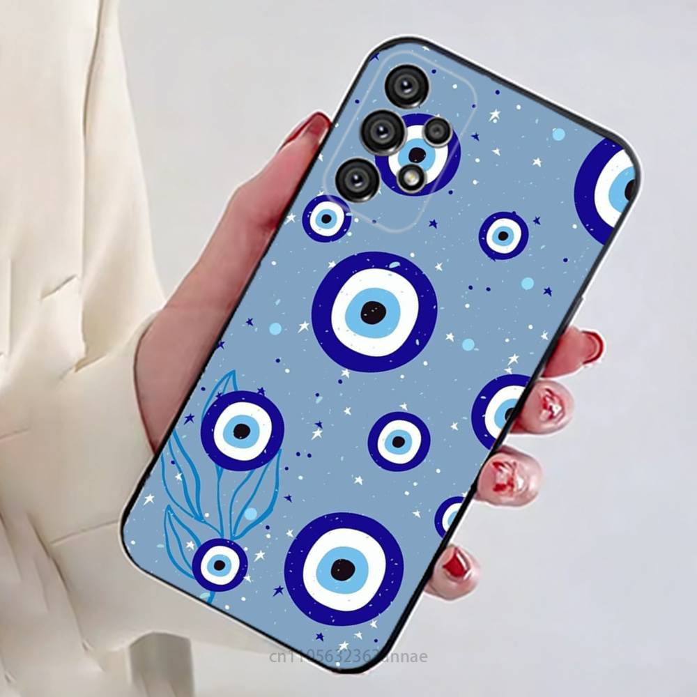 Lucky Eye Blue Evil Eye Print Phone Case for Samsung Galaxy A73,23,53,33,14,24,13,72,22,52,32,54,A34 Soft Cover