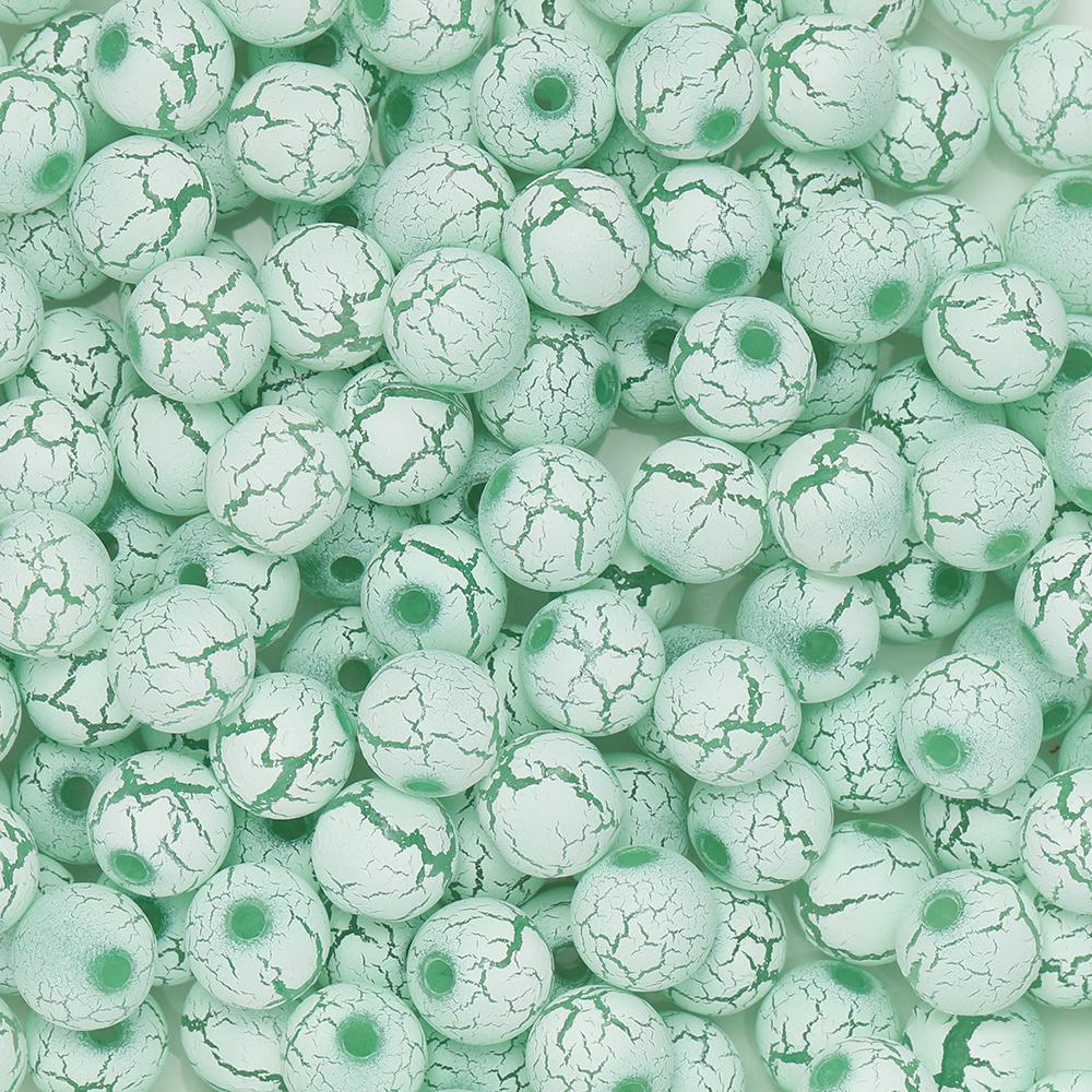 30/50pcs 8/10mm Round Color Cracked Acrylic Beads for Jewelry Making Multicolor Large Hole Loose Beads DIY Bracelet Necklace
