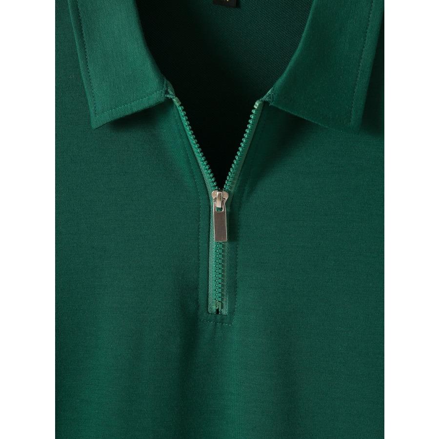 Men's Summer Polo Shirt Casual Zip Short Sleeve Polos Shirts Fashion Solid Color Loop Zipper Lapel Top