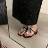 French Thick Heel Silver Design Toe Sandals Fairy Shoes 2024 New Summer Temperament Roman Sandals