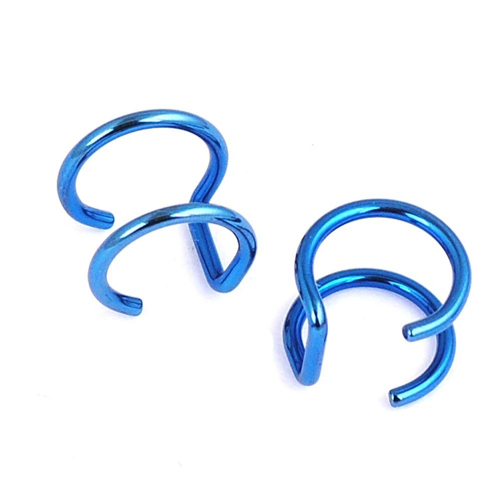 2 PCS New Punk Rock Ear Clip Cuff Wrap Earrings No Piercing-Clip Hollow Out U Pattern Statement Fashion Jewelry Gifts