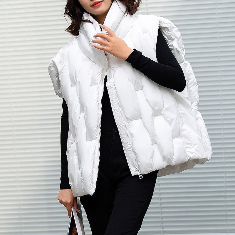 Women's Winter Down Cotton Vest Jacket Sleeveless Stand-up Collar Ladies Waistcoat Coat Fashion Casual Lady Outwear