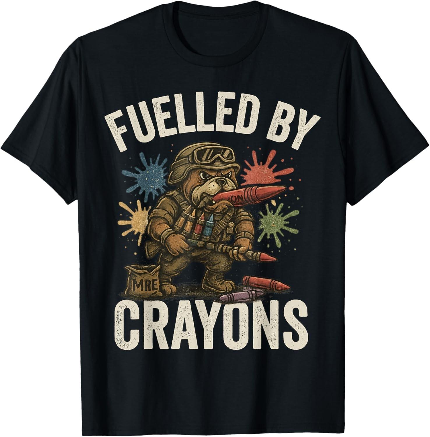 Crayon Eater Military Veteran Corps Bulldog Soldier Funny Gift Unisex T-Shirt S разноцветный