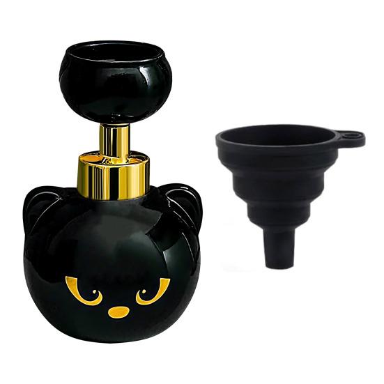 1/2Pcs Cat Paw Foam Soap Dispenser Black Kitty Themed Foaming Pump Bottle