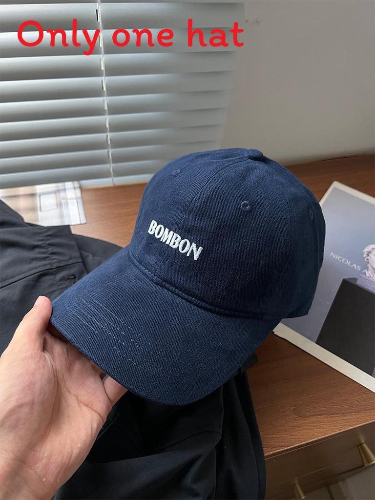 Minimalist Letter Embroidered Cotton Baseball Hat With Adjustable Fit For Daily Wear