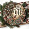 Bohemian Dream Catcher Metal Sign 8x8 Inch Handmade Wall Decor with Vintage Feathers Floral Design Boho Home Ornament
