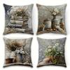 1/4pcs Rustic Farmhouse Throw Pillow Covers Vintage Floral Book Still Life Cushion Cases for Home Decor Cushion Cover