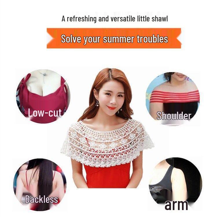 Letni kardigan bez rękawów z koronkowym szalem w stylu koreańskim, damska wszechstronna ażurowa kurtka narzutka