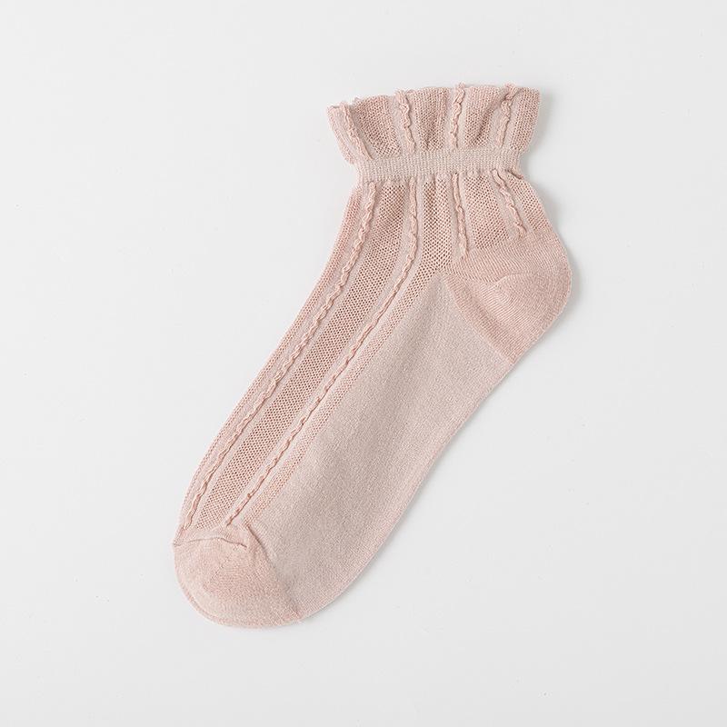 Women's Spring and Summer Thin Cotton Socks, Mesh Girls' Boat Socks, Breathable Short Socks, Summer Casual and Versatile Short Socks