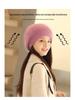 Women's Double-Layer Warm Rabbit Hair Knit Hat with Ear Protection - Japanese Style for Autumn & Winter