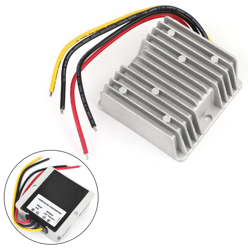 Areyourshop WaterProof 24V To 12V 10A 120W Step Down DC/DC Power Converter Regulator