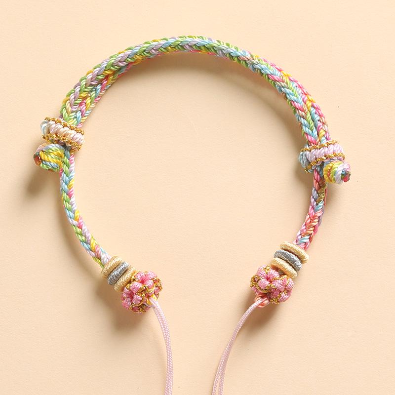 Achtsträngige handgeflochtene Kordel mit Panchang-Knoten für Damen-DIY-Schmuck - Goldener, Bernstein- oder Jadepfad.