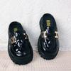 2025 New Christmas Korean Checkered Glossy Children's Leather Slippers Factory Direct Wholesale