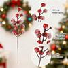 18Pcs Artificial Snowy Norfolk Pine Branch Faux Stem Christmas Holly Berries Branch DIY Vase Filler Holiday Party Decoration