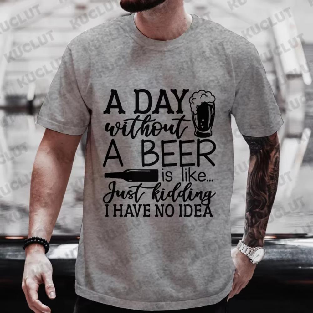Beer Day Funny Graphic Y2k T Shirt for Men Drinking Party Short Sleeve Tees Summer Fashion Casual Streetwear Oversized Clothing