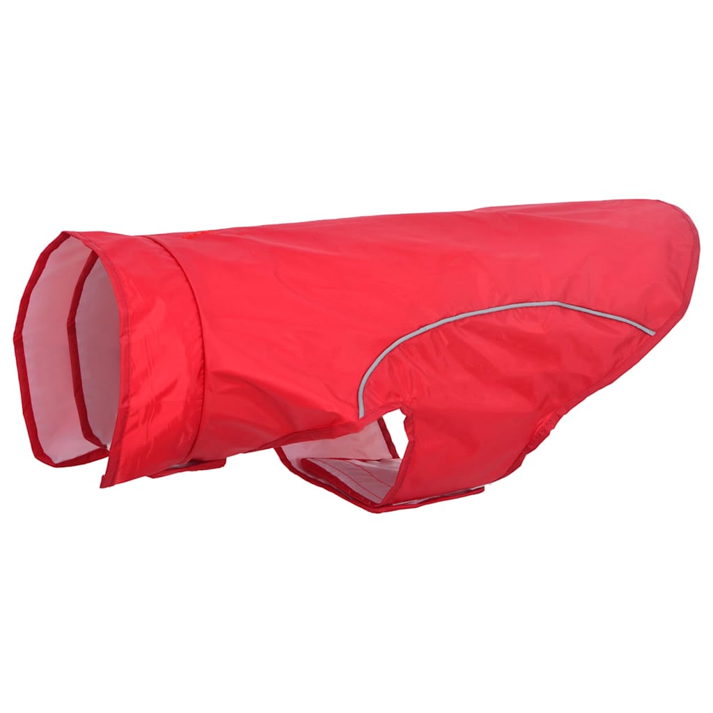 Dog Raincoat with Reflective Strips Polyester Red Size L