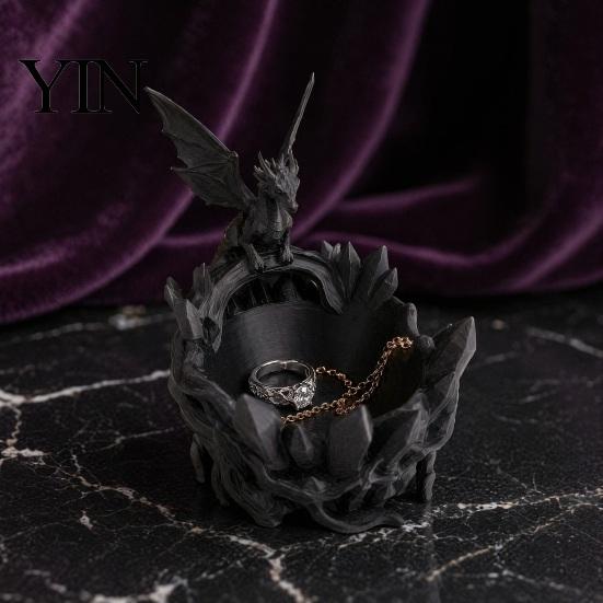 Decorative Key Storage Bowl Dragon Bowl, 3D Printed Jewelry Holder for Eye-catching Decor Accessory Entryway Desktop Dressing Table, Unique