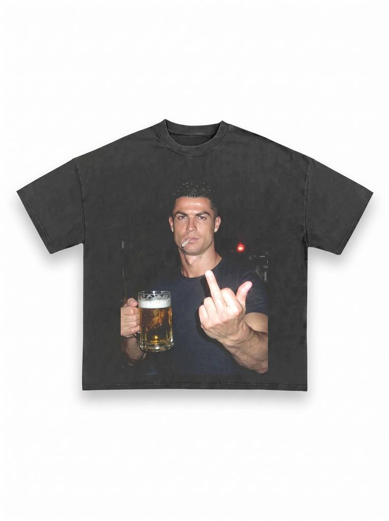 Off-Duty Ronaldo Print Cotton Summer Fan Gift T-Shirt