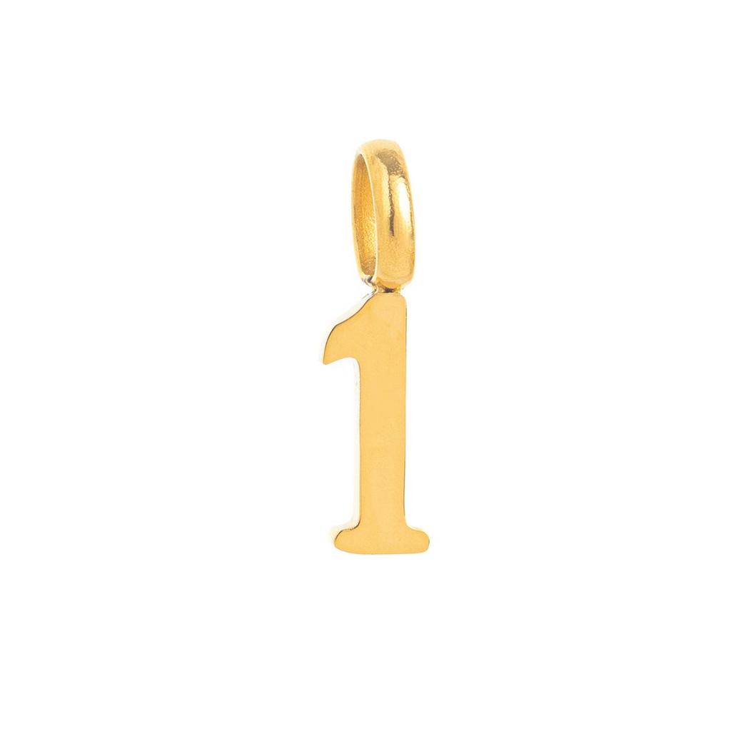 Trendy DIY 0-9 Number Pendants, 18K Gold-Plated Titanium Stainless Steel